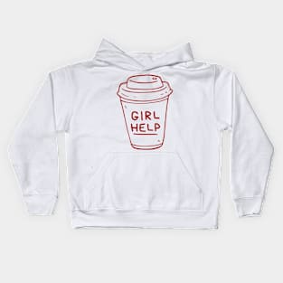 girl help coffee Kids Hoodie